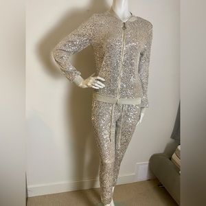 Two piece sequins pant set